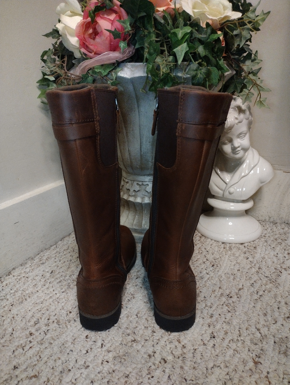 Eddie Bauer Dark Brown Waterproof Leather Trace Tall Boots - Picture 6 of 10